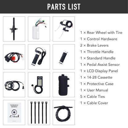 Viribus Electric Bike Conversion Kit 26" Rear Wheel 1000W Hub Motor LCD eBike DIY Set