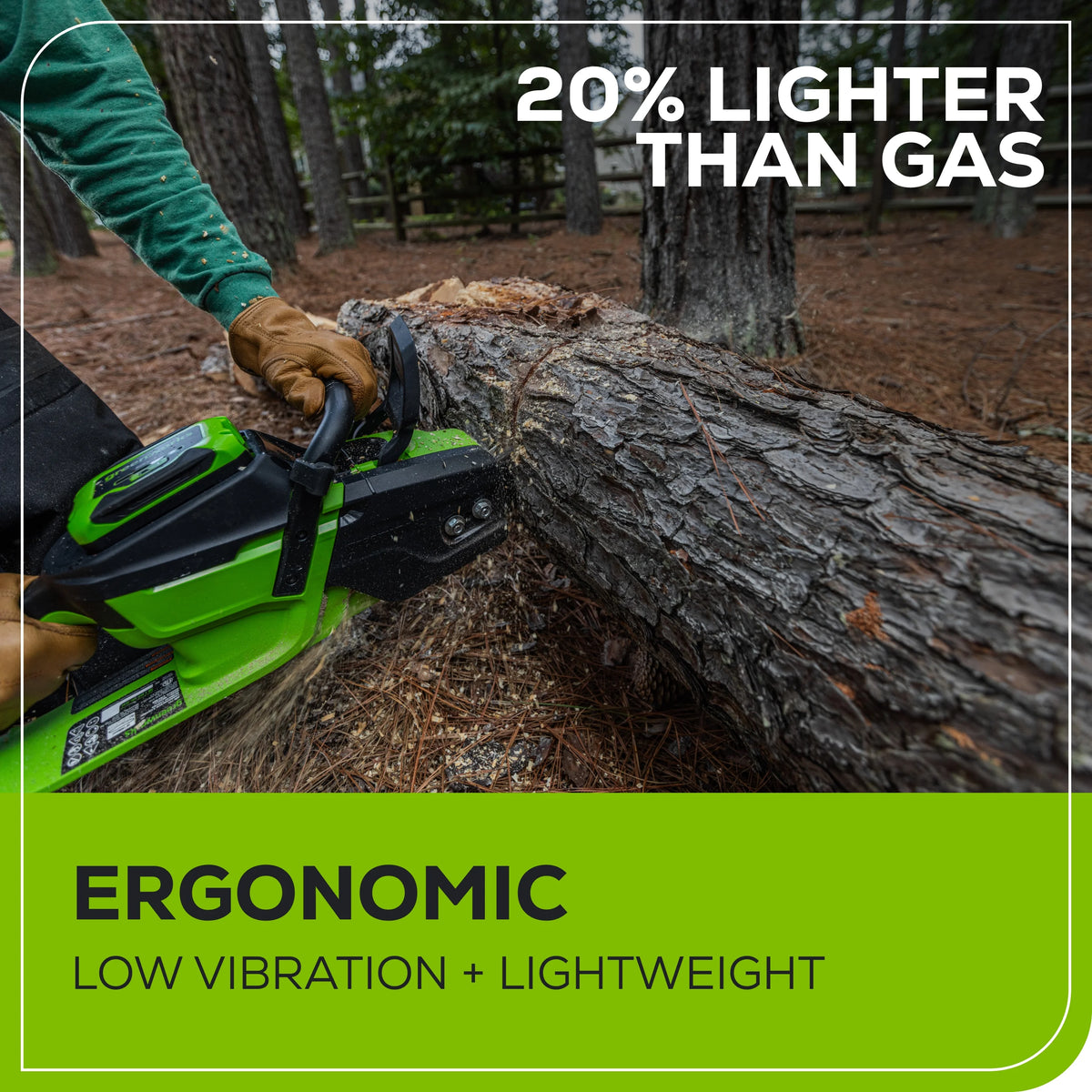 Greenworks 60V 16" 1.5kW Brushless Chainsaw with 2.5 Ah Battery & 3 Amp Charger 2028602