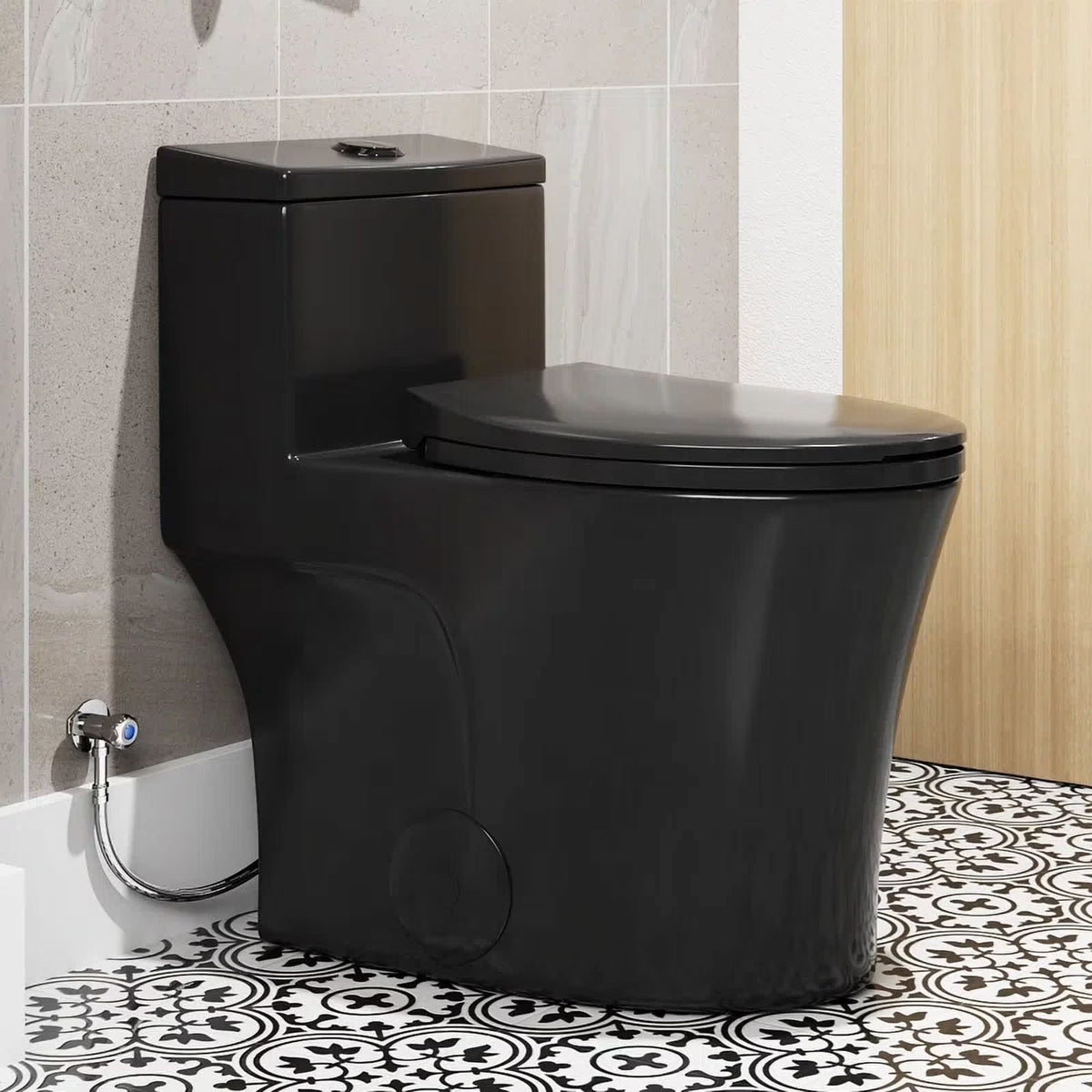 HOROW Compact One Piece Toilet with Comfort Seat ADA Height 17.3" Elongated Dual Flush 0.8/1.28 GPF