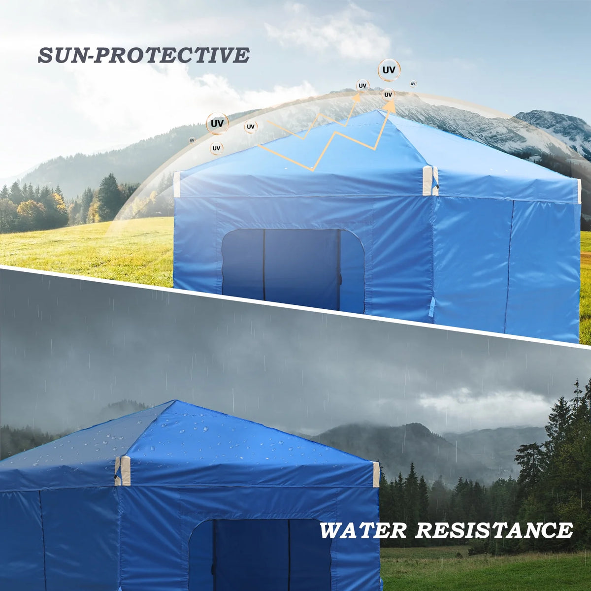 Aoodor Pop Up Canopy Tent with Removable Mesh Window Sidewalls, Portable Instant Shade Canopy with Roller Bag