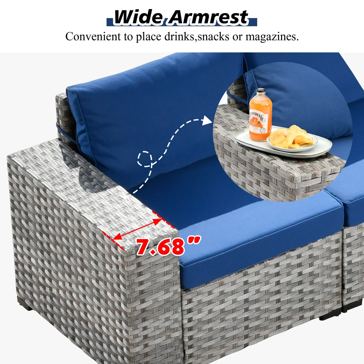Ovios 12 Pieces Outdoor Furniture All Weather Wicker Patio Conversation Sectional Sofa Set with Side Table for Garden Backyard