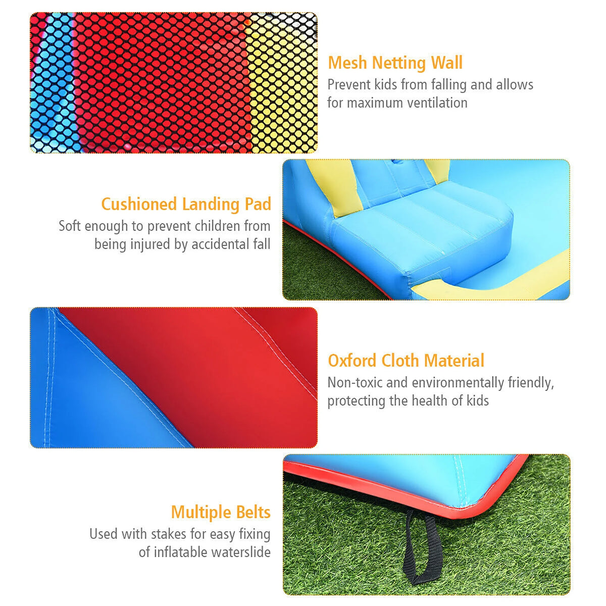 Costway Inflatable Water Slide Crab Dual Slide Bounce House Splash Pool with 950W Blower