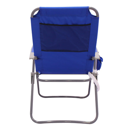 2-Pack Mainstays Reclining 4-Position Oversize Beach Chair, Blue