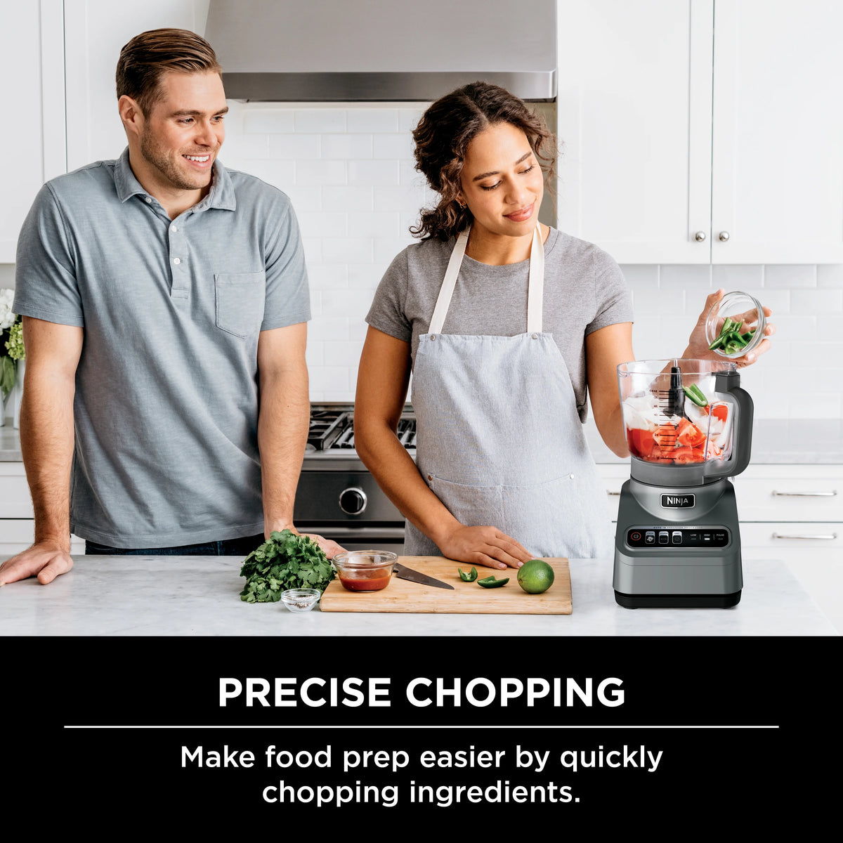 Ninja Professional 9 Cup Food Processor, 850 Watts, Auto-iQ 3 Presets, Chop, Dough, Slice, Shred, BN600 Silver