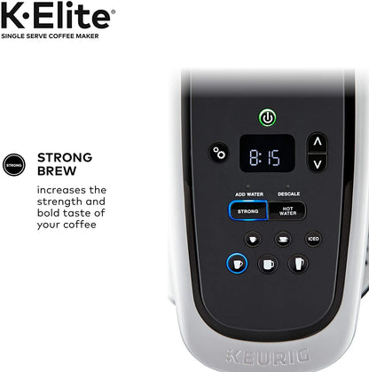 Keurig K-Elite Coffee Maker, Single Serve K-Cup Pod Coffee Brewer, With Iced Coffee Capability, Brushed Slate