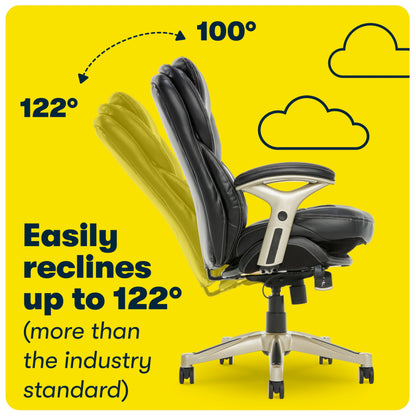 Serta Back in Motion Technology Fabric Executive Office Chair, Light Gray
