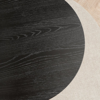 Rophefx 35.4" Solid Wood Round Dining Table with Handcrafted Relief Pedestal,Circle Dining Table,Walnut
