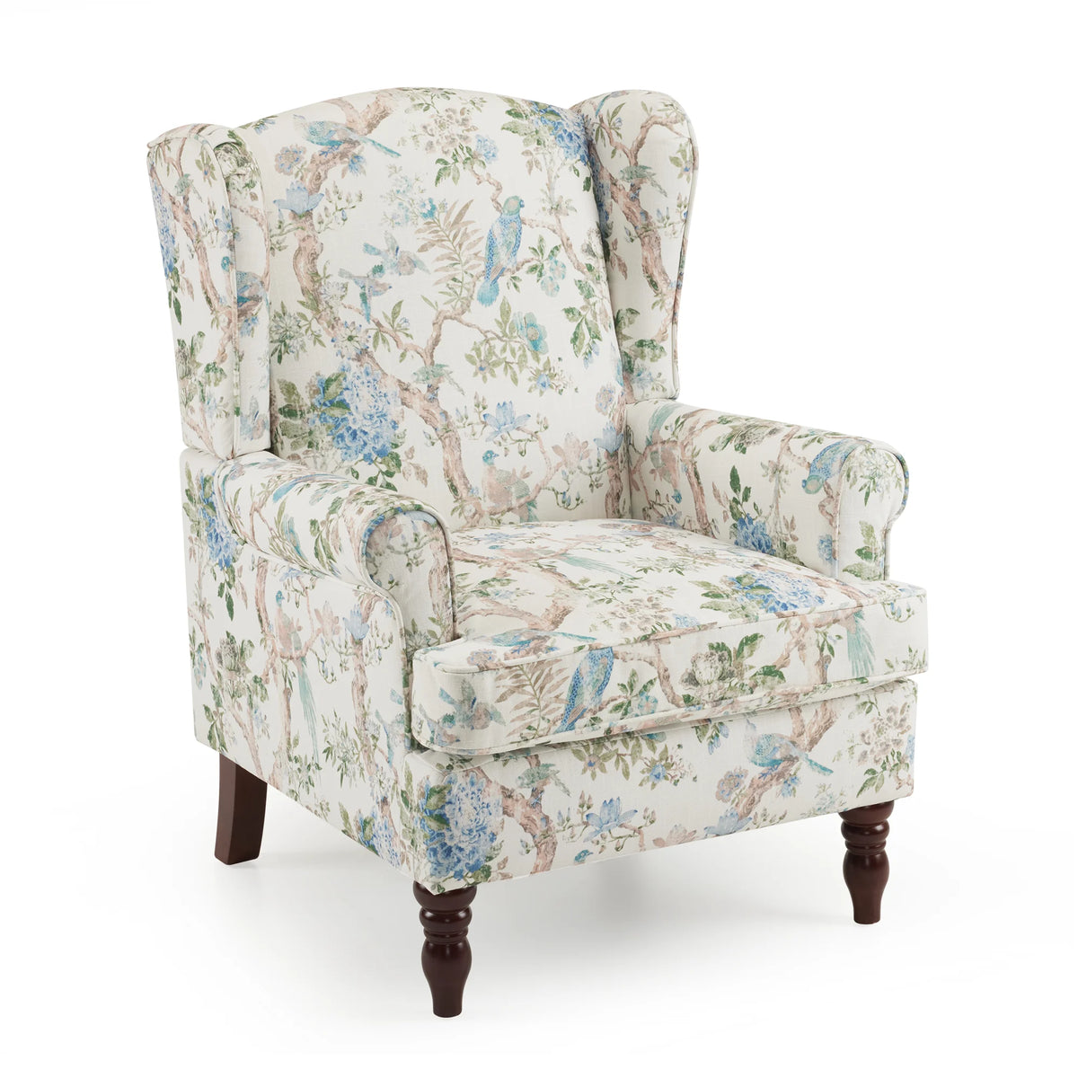 EROMMY Upholstered Accent Chair, Floral Print Fabric Armchair