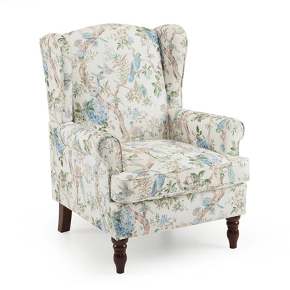 EROMMY Upholstered Accent Chair, Floral Print Fabric Armchair