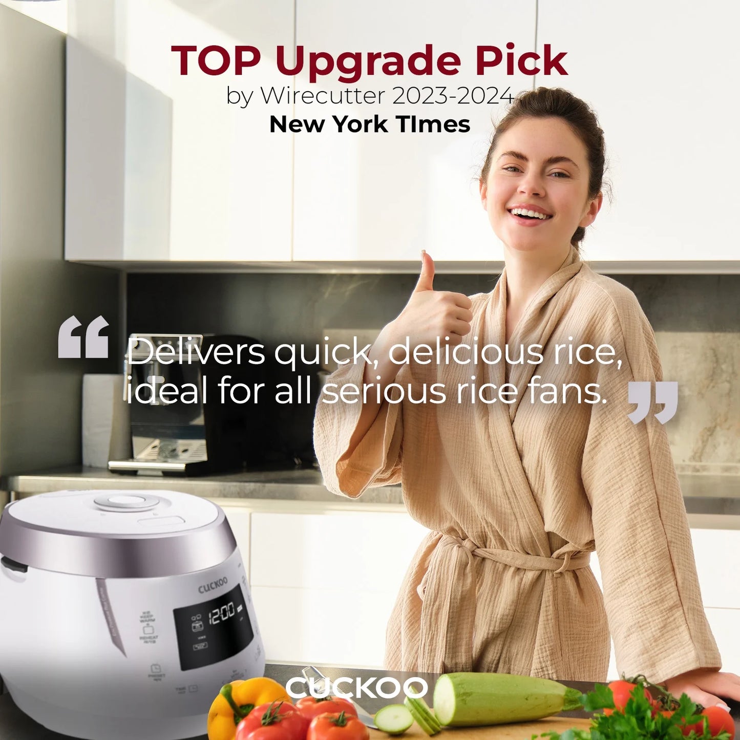 Cuckoo CRP-P1009SW 10-Cup (Uncooked) Heating Pressure Rice Cooker & Warmer with Nonstick Inner Pot