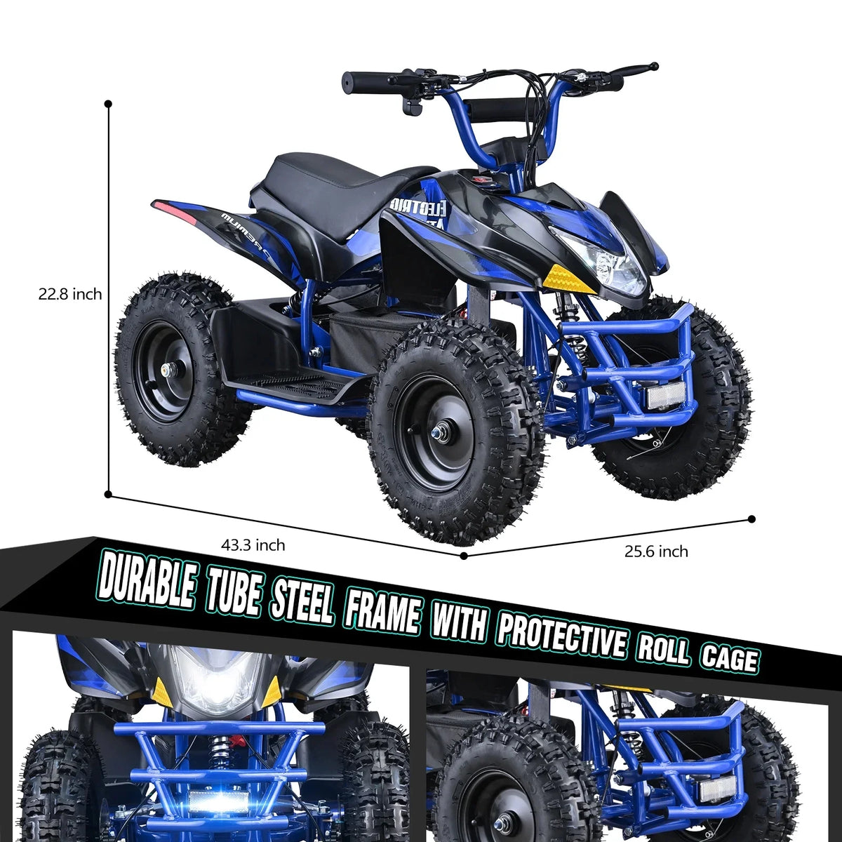 Aoemoe 500W Ride-On Racer �C 15mph Speed, 36V Battery, 45�C60 Min Play, Blue