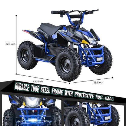 Aoemoe 500W Ride-On Racer �C 15mph Speed, 36V Battery, 45�C60 Min Play, Blue