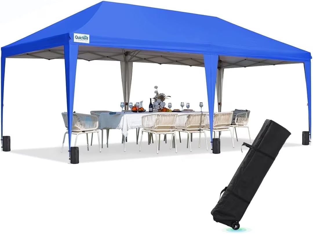 Quictent 10x20ft Easy Pop up Canopy Tent Instant Outdoor Canopy Shelter Folding Party Tent, White
