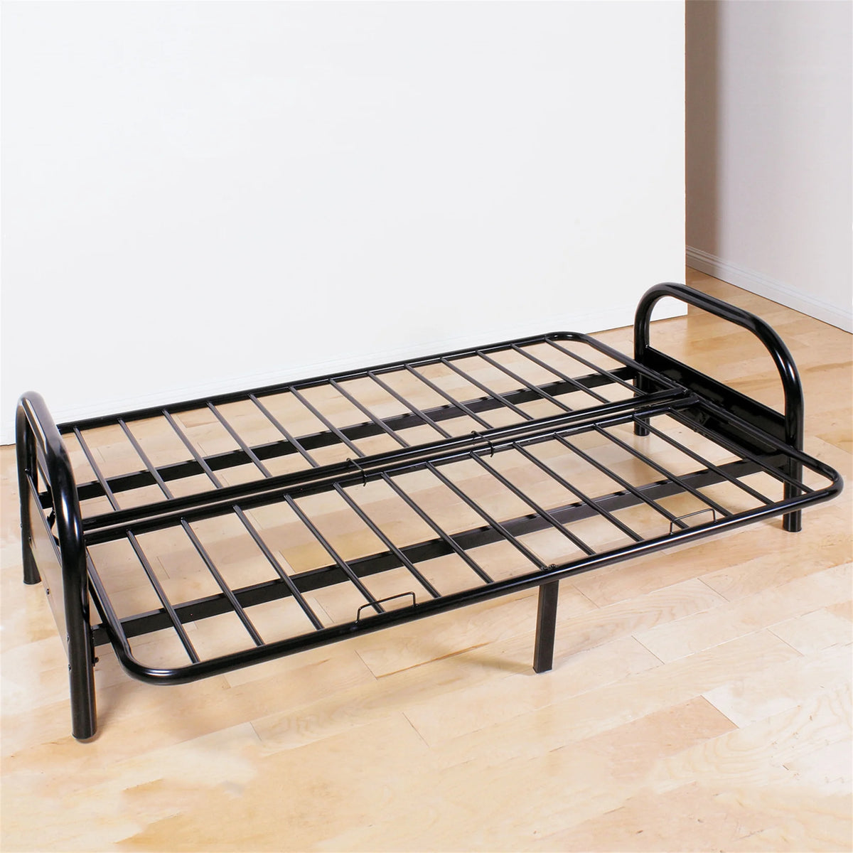 Aukfa 77" Futon Frame Metal Futon Full Size Sofa Bed, Space Save, Black