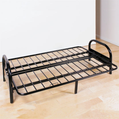 Aukfa 77" Futon Frame Metal Futon Full Size Sofa Bed, Space Save, Black