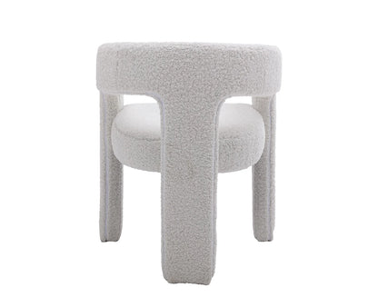 Guyou Modern Sherpa Upholstered Dining Chair, Cute Barrel Side Armchair Kitchen Chair with Armrests and Back for Living Room Dining Room Bedroom, Green