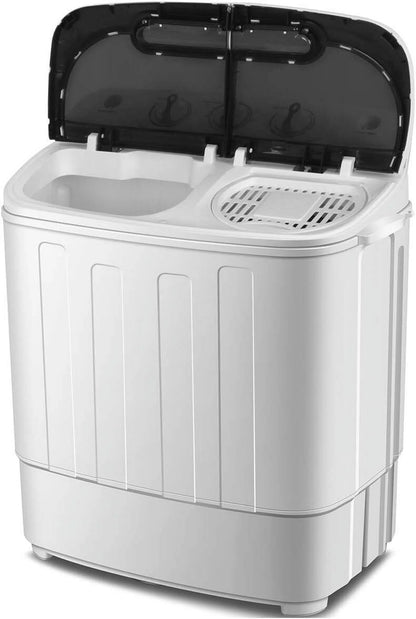 Compact Mini Twin Tub Washing Machine Portable 13lbs Laundry Washer and Dryer