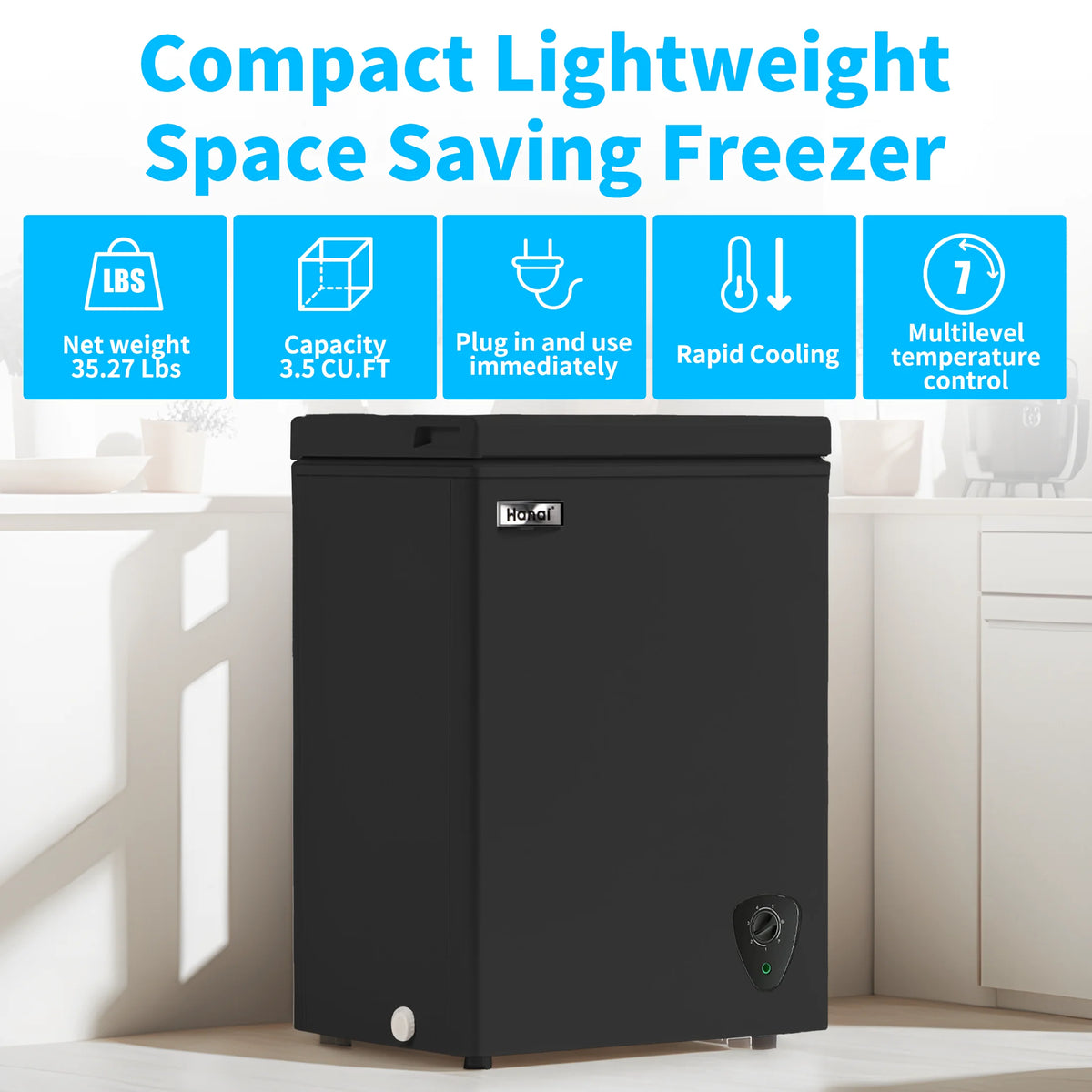 3.5 Cu.ft Freezer, Chest Freezer, Deep Freezer with Top Open Door