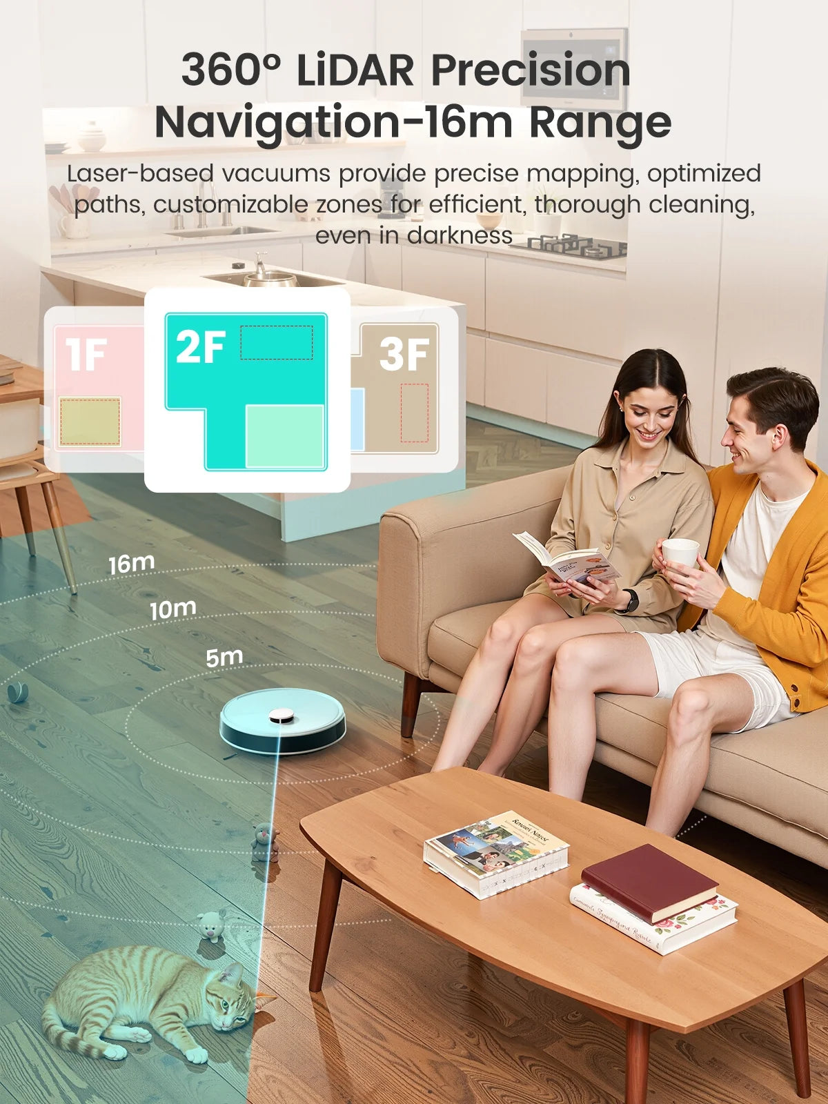 Lefant M3L Robot Vacuum and Mop, 12000Pa Suction, All-in-One Base Station, Anti-Tangle Brushes & Dual Spinning Mop, Self-Emptying & Refilling, LIDAR Navigation