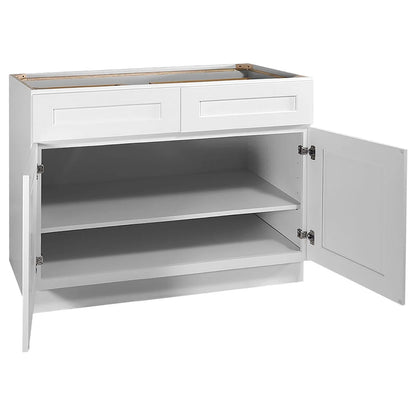 Design House Brookings Ready to Assemble Wood Shaker 2-Door and 2-Drawer Kitchen Base Cabinet (48 x 34.5 x 24), Sherwin Williams? White
