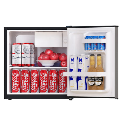 Freezer 1.7 Cu ft Single Door Mini Fridge, grey, New