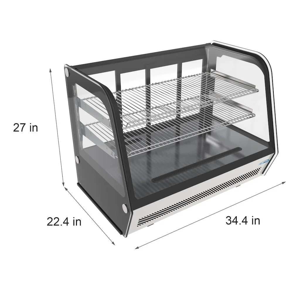 KoolMore - CDC-5C-BK 35" NSF Commercial Countertop Refrigerator Display Case Merchandiser with LED Lighting - 5.6 cu. ft, Black and Stainless Steel (858154008317)