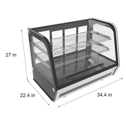 KoolMore - CDC-5C-BK 35" NSF Commercial Countertop Refrigerator Display Case Merchandiser with LED Lighting - 5.6 cu. ft, Black and Stainless Steel (858154008317)