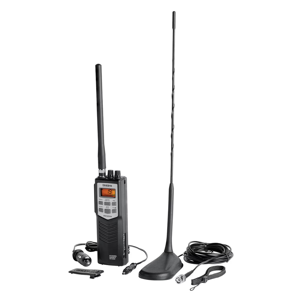 Uniden Pro Series 40-Channel Handheld CB Radio with Magnet-Mount Antenna, Black, PRO501TKPT