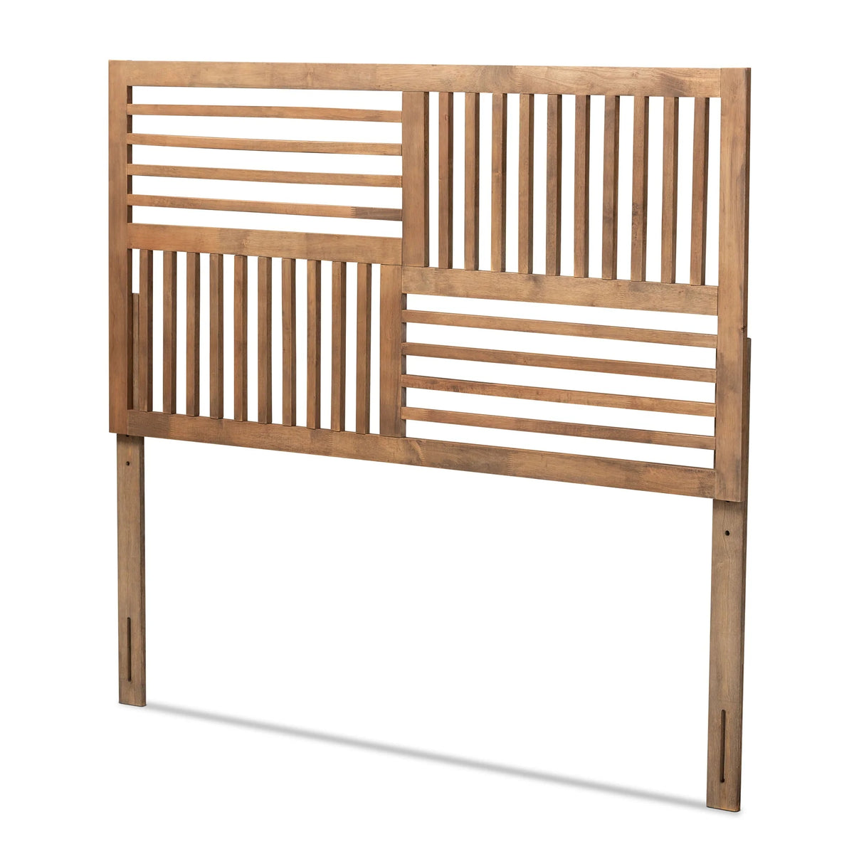 Baxton Studio Adler Contemporary/Modern Slat Back Support Wood Headboard, Full, Ash Walnut