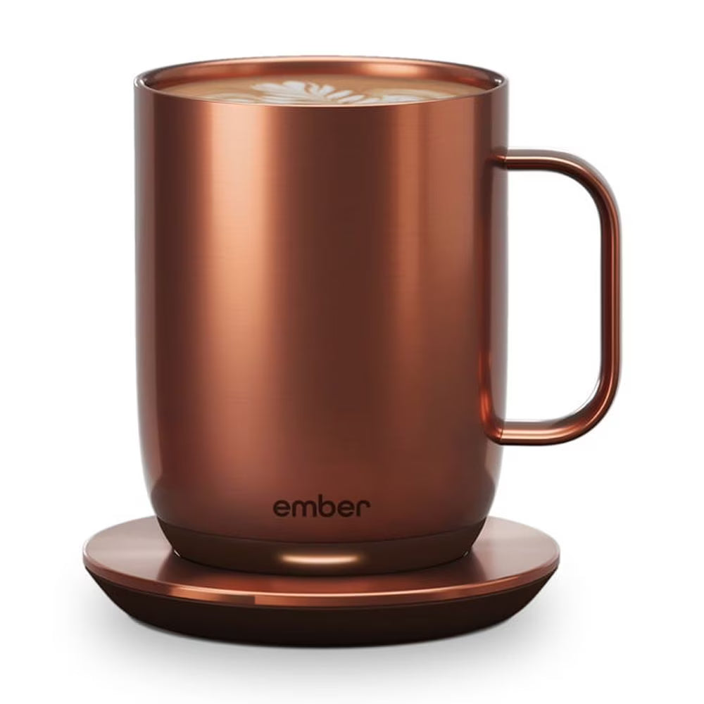 Ember Temperature Control Smart Mug 2, 10 oz, Gold, up to 1.5-hr Battery Life - App Controlled Heated Coffee/Tea Mug - Improved Design
