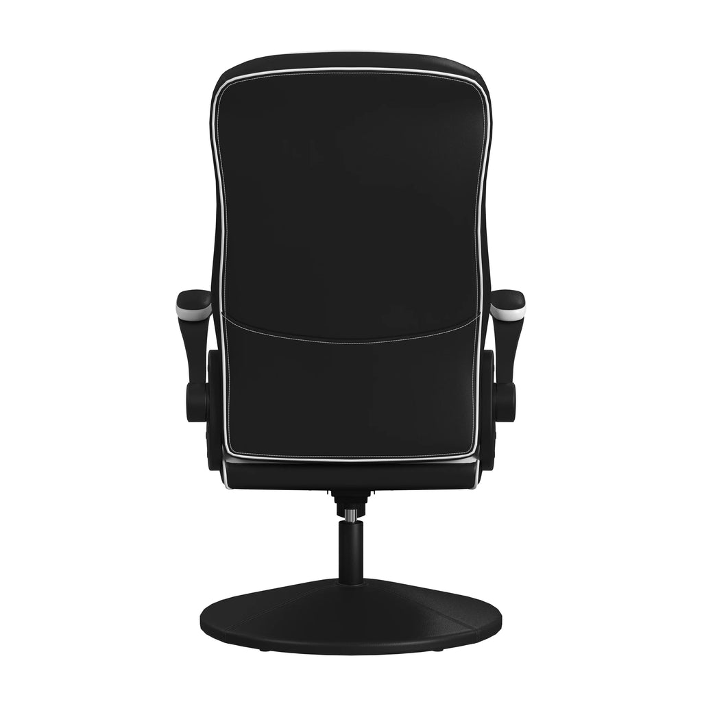 RESPAWN 800 Swivel Rocker Gaming Chair - Ergonomic Floor Gaming Seat with Lumbar Support, Flip Up Armrest, High Back, Pedestal Base, Comfortable No Wheels Console Video Game Rocker Chair - Red