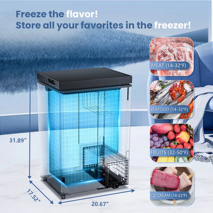 KNDKO 2.8cu.ft Chest Freezer, Freestanding Top Open Door Compact Freezer with Removable Basket, Adjustable 7 Thermostat and Bottom Defrost Water Drain for Apartment/Home, White