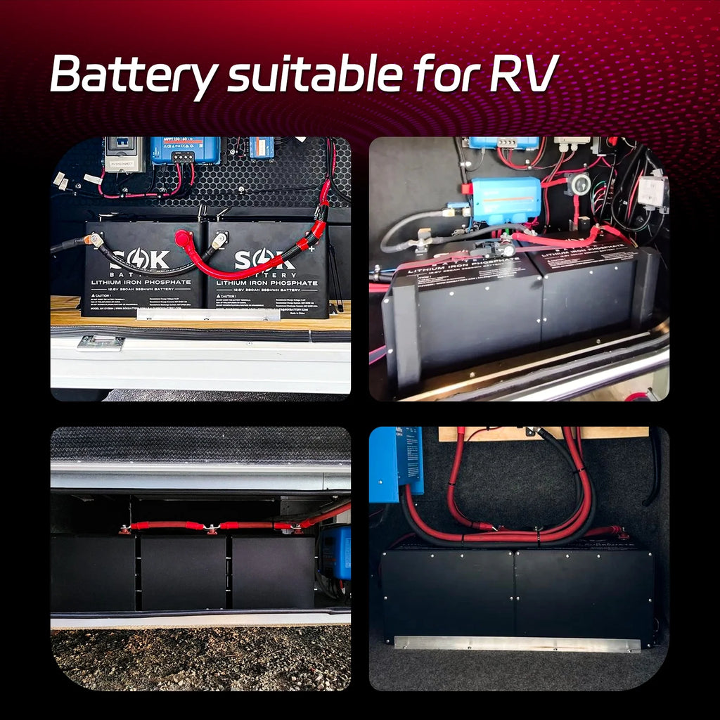 SOK Bluetooth 12V 280AH Lifepo4 Battery 12Volt Lithium Battery. Built-in 200A Smart BMS, Support Low Temperature Charging (-4�H/-20��). for Boat Off-Grid RV Solar Marine Trolling Motor. Aluminum Shell.
