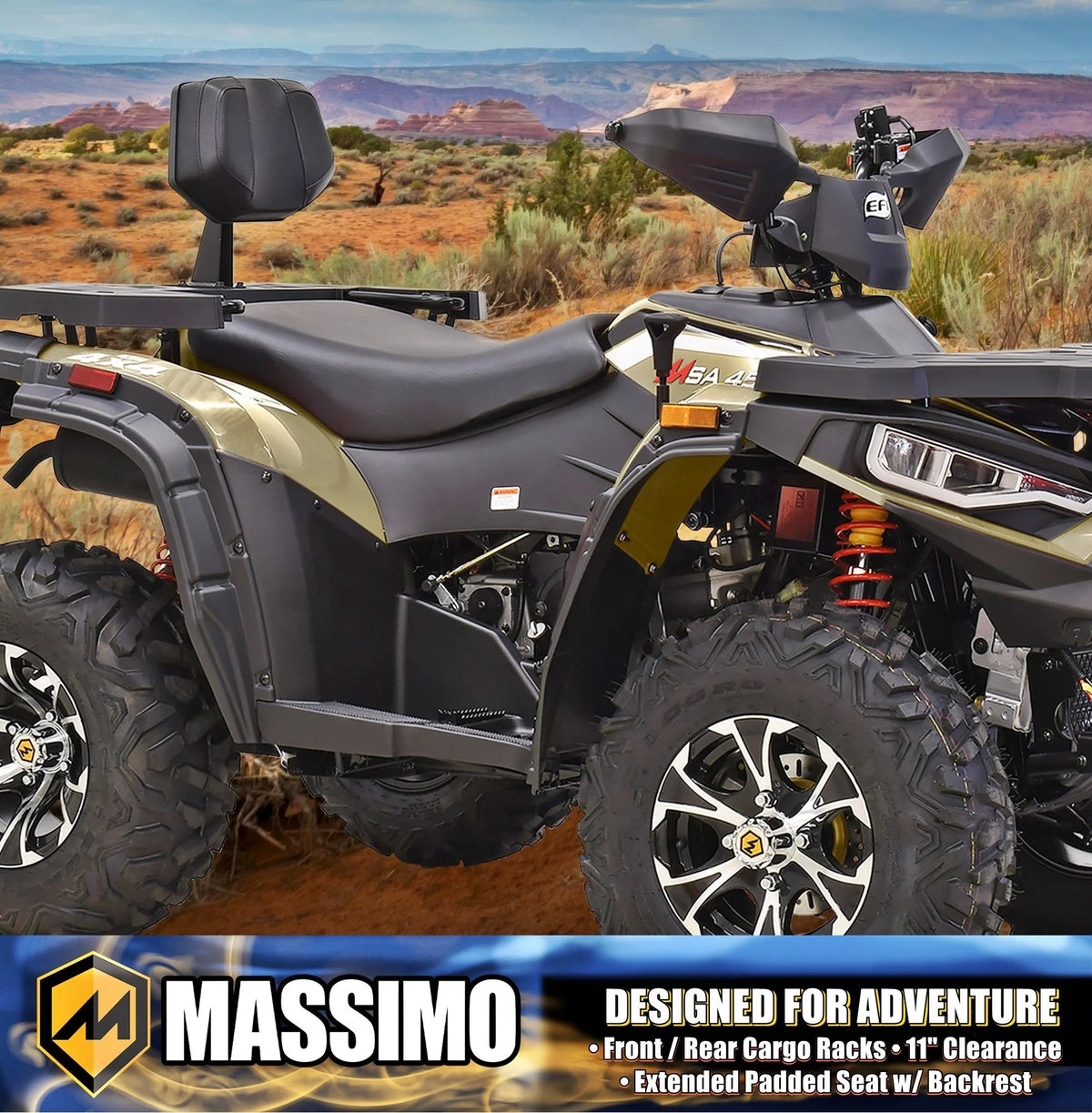 Massimo MSA450F Adult ATV Quad 352cc 25 HP 4 Stroke 4-Wheeler - Sand