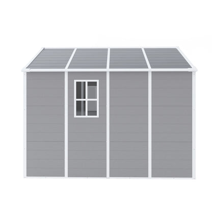 Seizeen Shed and Outdoor Storage, 41 Cu.Ft Small Outdoor Resin Shed with 3 Doors & Floor, 306GAL Deck Box Waterproof Plastic Tool Storage Shed for Cushion Lawn Mower Garbage Cans