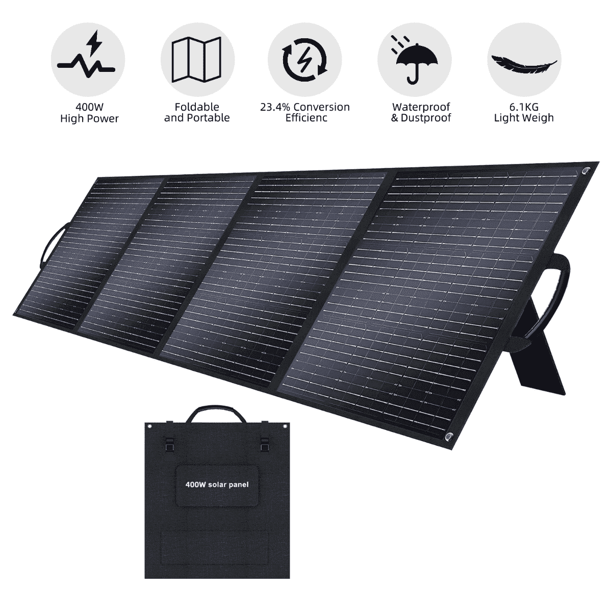 Solarplay 2400W(4800W Peak) Solar Generator, with 400W Solar Panel,2160Wh Portable LiFePO4 Battery Power Station for Camping Home Backup RV
