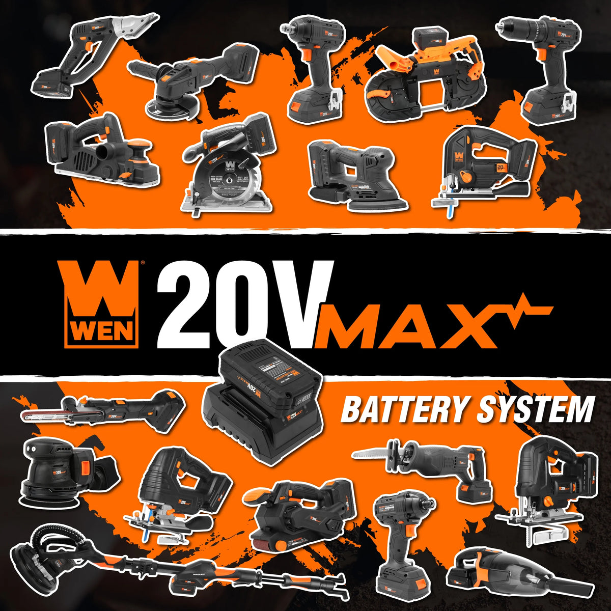 WEN 20V Max 4-1/2-Inch Cordless Mini Circular Saw with 2.0Ah Battery and Charger
