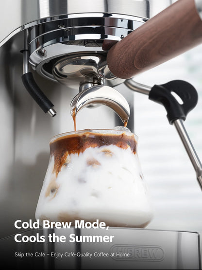 HiBREW H13 Semi-Automatic Espresso Maker - 6 Programmable Drink Modes, 1.3L Water Tank & Adjustable Pre-Infusion