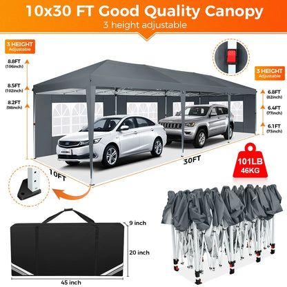 SANOPY 10'x10' EZ Pop Up Canopy Tent Outdoor Party Instant Shelter Portable Folding Beach Canopy with 4 Sandbag & Carrying Bag, Black