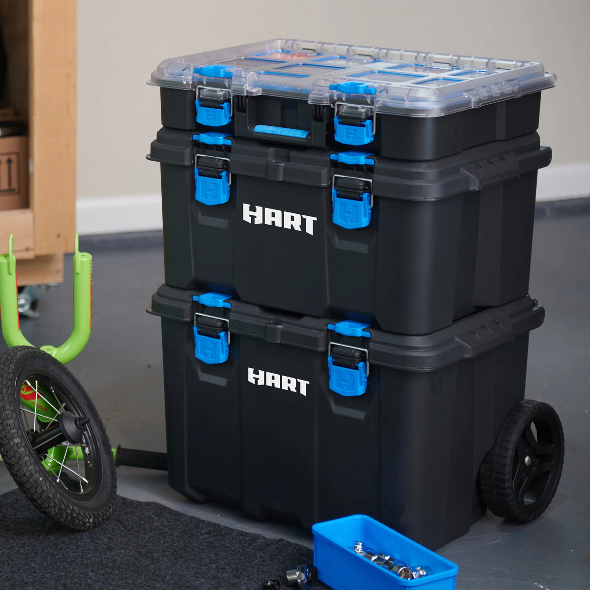 HART Stack System, Mobile Tool Storage and Organization, Black & Blue