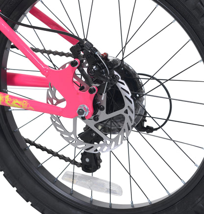20" Ozark Trail Vibe Mountain Bike, 7 Speed, Fits Rider 3'11"-4'4", Pink, Child/Tween/Teen, Unisex