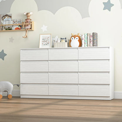 Resenkos Modern Mid Century 6 Drawer Wide Dressers Chests for Bedroom, Chest of Drawer Organizer Grey