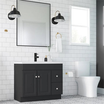 Design House Wyndham 36" Solid Wood Ready to Assemble 2-Door and 2-Drawer Bathroom Vanity Cabinet, White