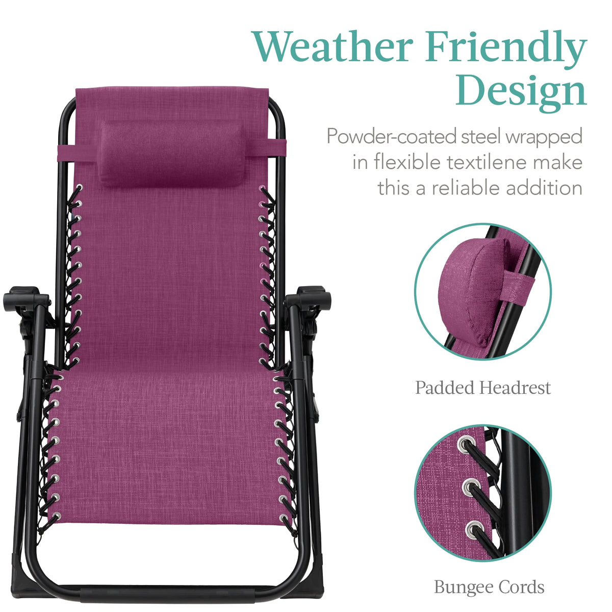 Best Choice Products Oversized Zero Gravity Chair, Folding Recliner w/ Removable Cushion, Side Tray - Fossil Gray