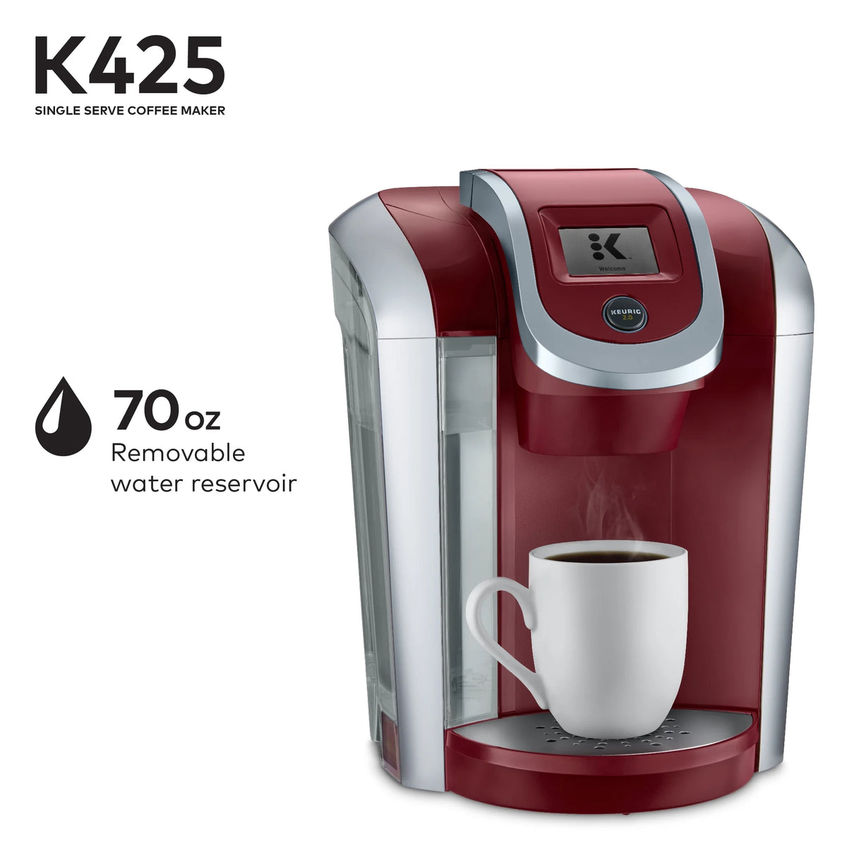 Keurig K425 Single Serve K-Cup Pod Vintage Red Coffee Maker