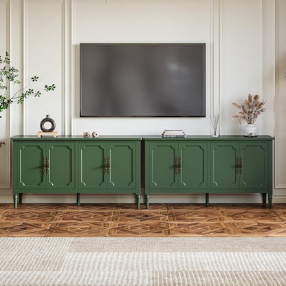 May in Color Console Cabinet, 58'' Wood Sideboard Buffet Cabinet with Storage & 4 Doors, Mid Century Modern Pantry Cabinet for Entryway, Living Room, Bedroom, Dining Room, Green