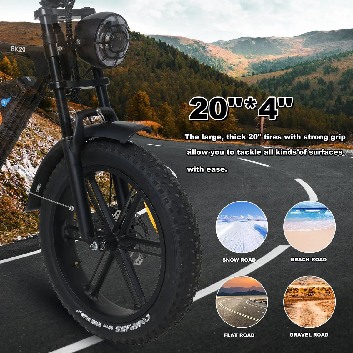 COLORWAY 750W Electric Bike for Adults,20X4.0 Fat Tire Off-Road E bike,48V/15Ah Battery Snow Beach Mountain Bike for Outdoor Cycling e bike