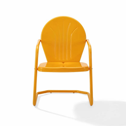 Crosley Griffith Outdoor Metal Armchair Tangerine Gloss-Color:Aqua Gloss