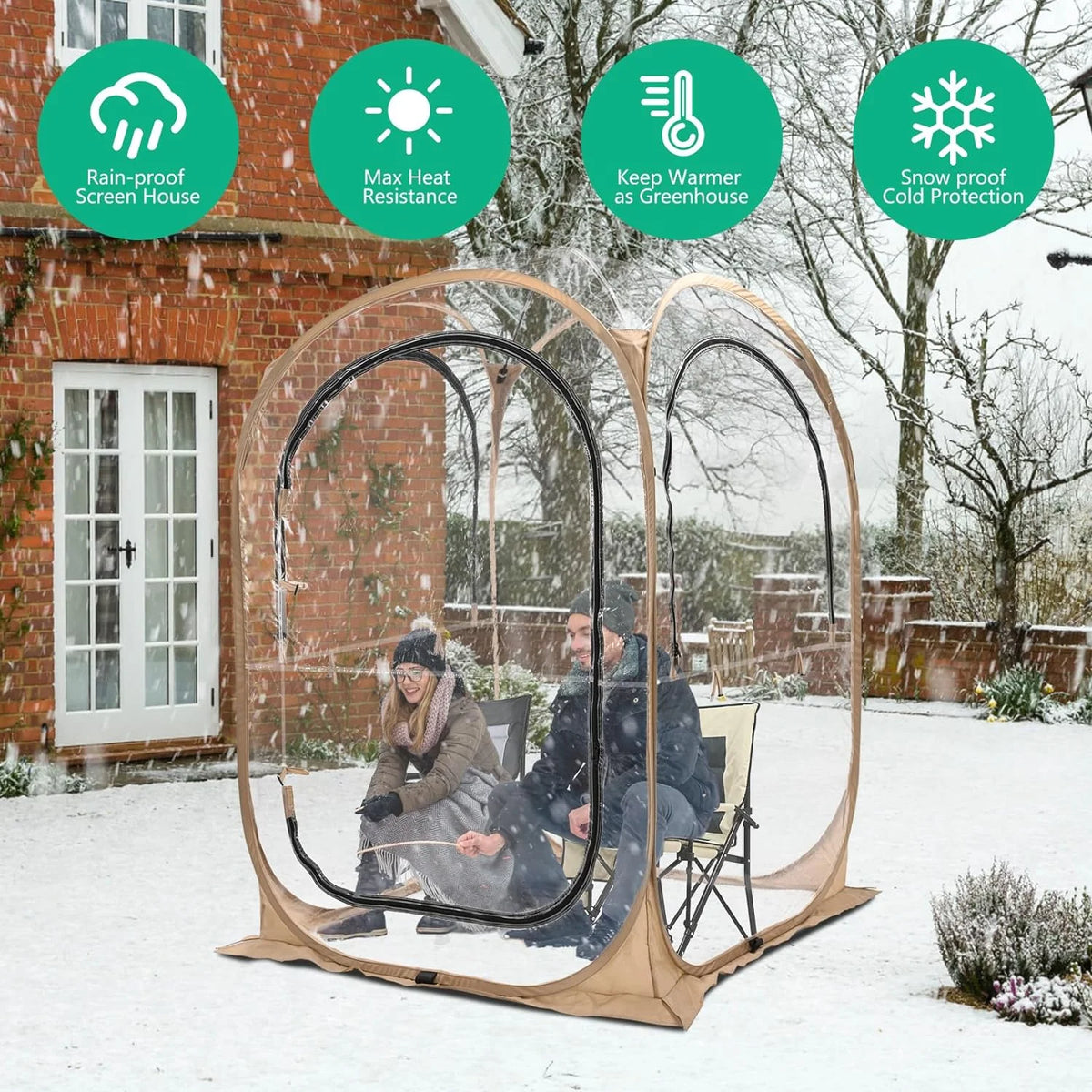 ABORON Sports Tent Pop Up Pod, Instant Weather Proof Pop Up Tent Shelter with Carry Bag, Clear View Bubble Tent for Watching Sports Events, Camping, Fishing, Portable & Foldable