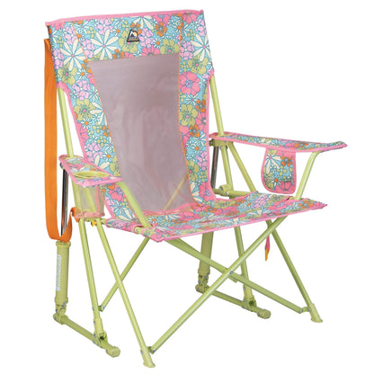 GCI Outdoor Comfort Pro Rocker Foldable Rocking Camp Chair, Blush